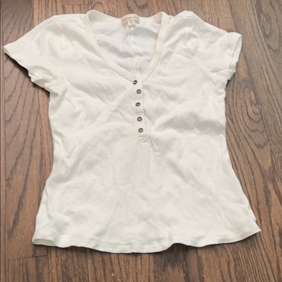 Common stitch white button up tee - Picture 1 of 1